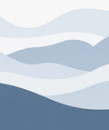 Layered Wavy Blue White Design Rug