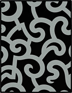 Abstract Swirl Black Gray Design Rug