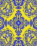 Ornate Royal Blue Floral Pattern Rug