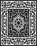 Intricate Floral Mandala Black White Rug