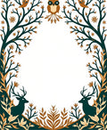 Woodland Nature Scene With Deer Owls Rug