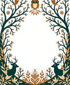 Woodland Nature Scene With Deer Owls Rug