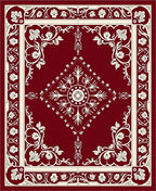 Elegant Floral Scrollwork Medallion Rug