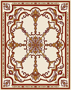 Ornate Floral Red And Gold Rug