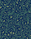 Elegant Blue Green Swirling Vine Pattern Rug