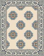 Classic Floral Medallion Border Design Rug