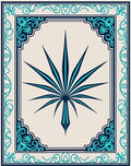 Turquoise Sunburst Geometric Decorative Rug
