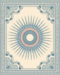 Sunburst Ornate Corners Design Rug