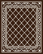 Classic Lattice Pattern With Ornate Border Rug