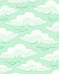 Whimsical Cloud Pattern in Mint Green Rug