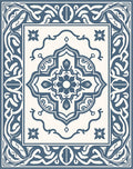 Ornate Blue Ivory Classic Medallion Rug