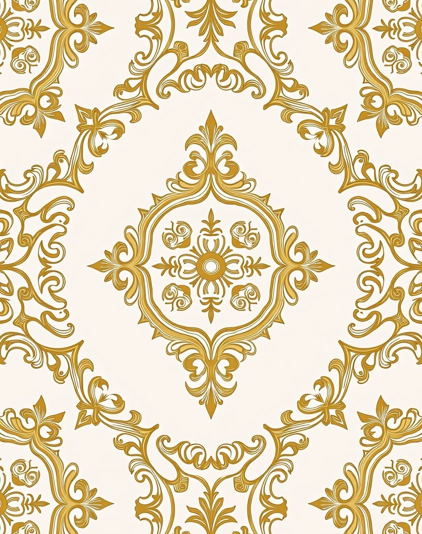 Regal Gold Ornament Pattern Rug