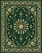 Ornate Floral Scroll Patterned Rug