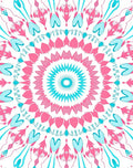 Pink Teal Mandala Pattern Rug