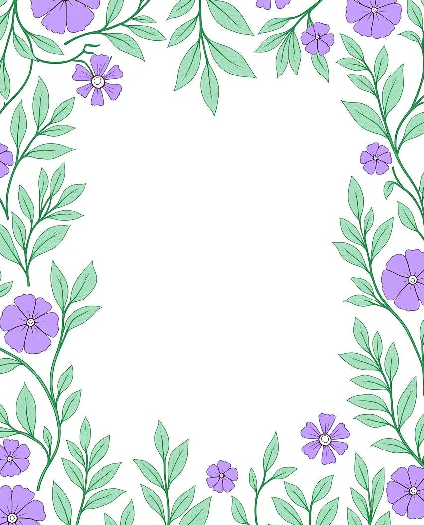 Purple Floral Vine Pattern Rug