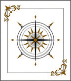 Antique Compass Rose Tile Design Rug