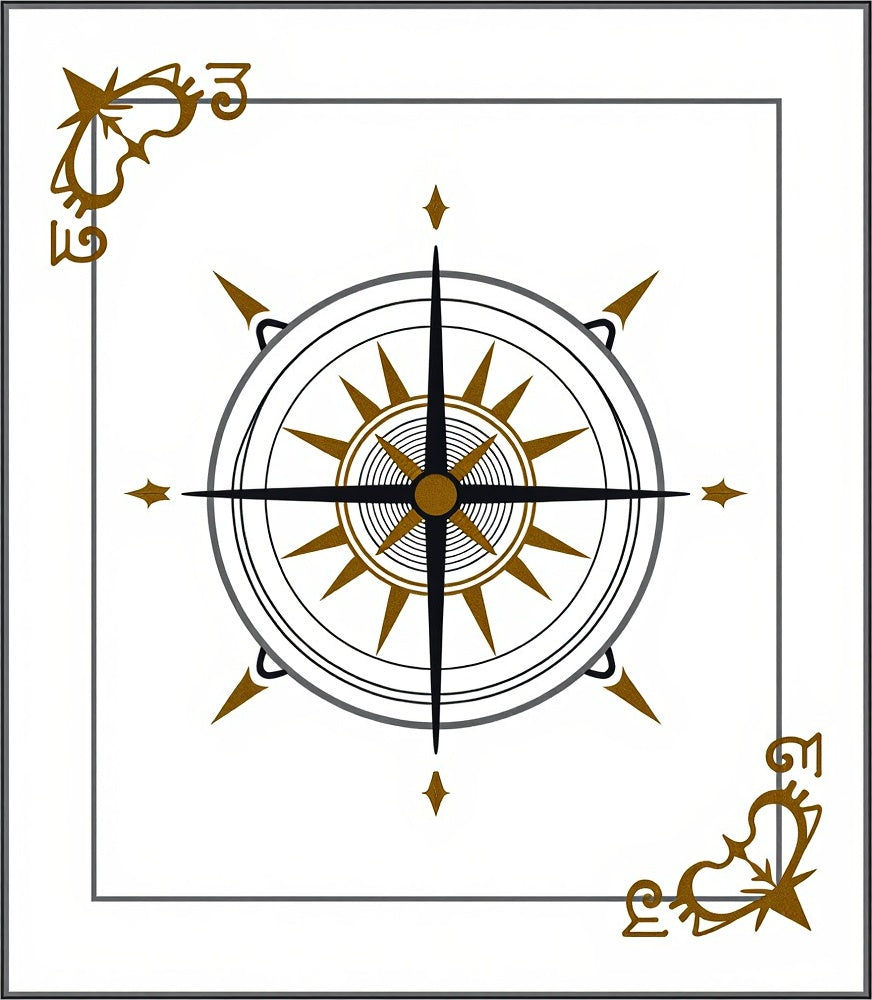 Antique Compass Rose Tile Design Rug