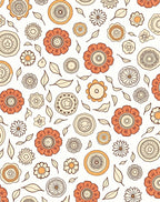 Hand Drawn Floral Mandala Pattern Rug