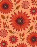 Retro Autumn Floral Pattern Rug