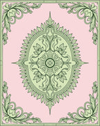 Pale Pink Floral Medallion Pattern Rug