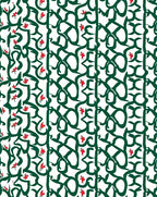 Emerald Vine With Red Floral Accents Rug