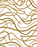 Abstract Swirls Golden Lines Rug