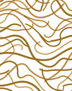 Abstract Swirls Golden Lines Rug