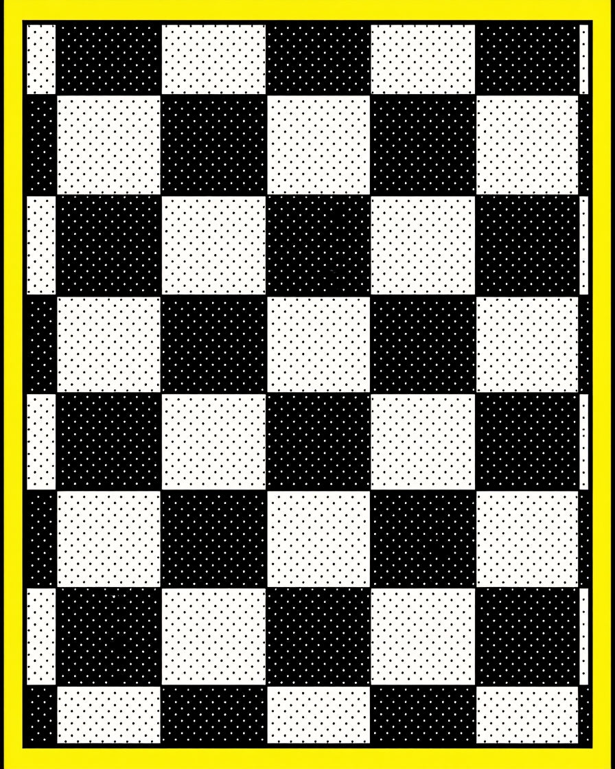 Bold Checkered Pattern With Dots Rug