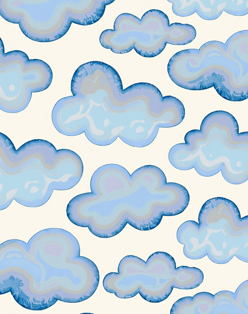 Sky Blue Cloud Pattern Rug