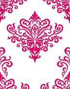 Ornate Pink Swirl Floral Pattern Rug