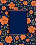 Orange Blossom Garden Floral Pattern Rug