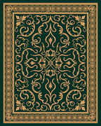 Elegant Gold Swirl Floral Pattern Rug