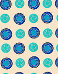 Blue Teal Swirls Pattern Rug