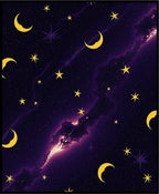 Celestial Moon Star Deep Space Pattern Rug