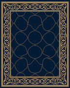 Ornate Geometric Circles Border Design Rug
