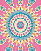 Bright Floral Mandala Inspired Art Rug