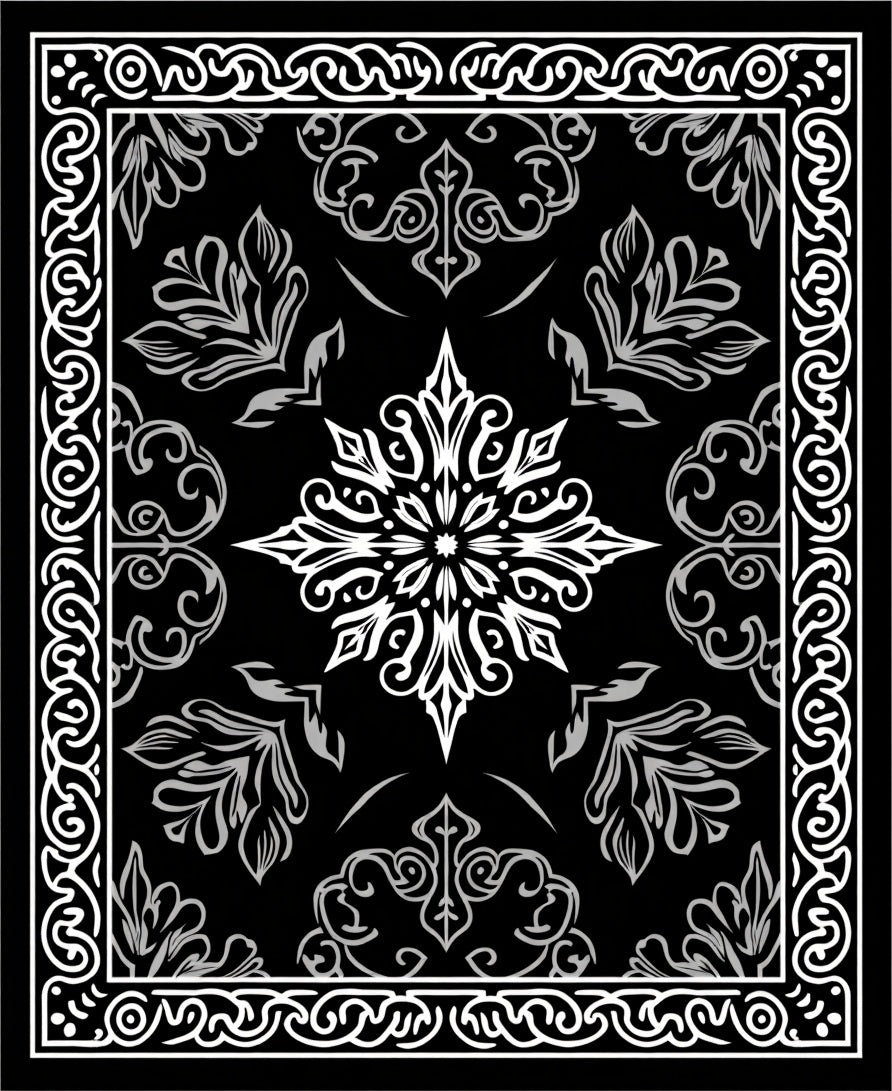 Elegant Filigree Mandala Pattern Rug