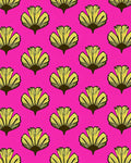 Bright Yellow Fan Flower Pattern Rug