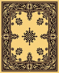 Elegant Brown Floral Swirl Pattern Rug