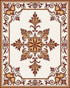 Elegant Floral And Scroll Medallion Design Rug