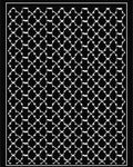 Classic Trellis Patterned Black White Rug