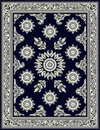 Classic Intricate Floral Mandala Pattern Rug