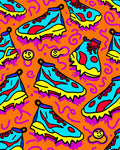 Bold Retro Kicks Swirls Design Rug