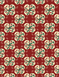 Retro Floral Pattern Red Rug