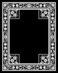 Ornate Floral Swirl Border Design Rug