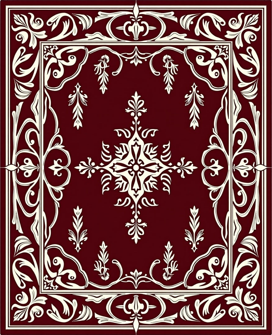 Vintage Floral Medallion Patterned Rug