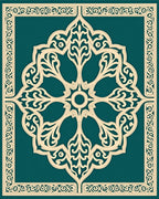 Ornate Cream Teal Floral Rug