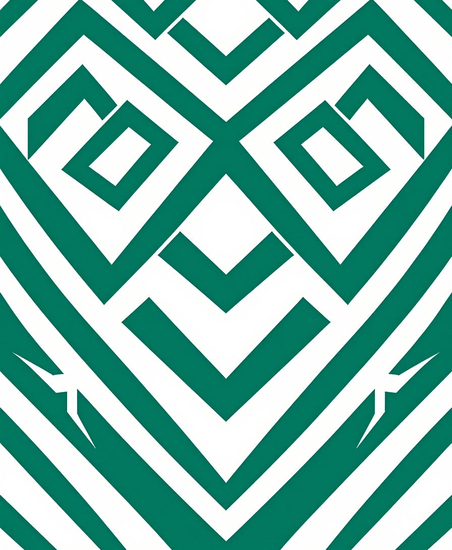 Geometric Face Pattern Rug