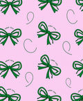 Green Bows And Dashed Lines Pattern Rug