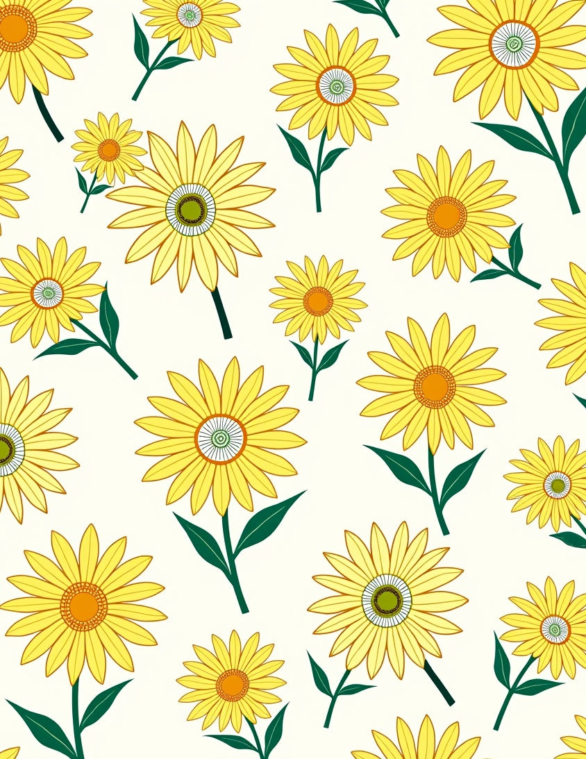 Yellow Daisy Floral Pattern Rug